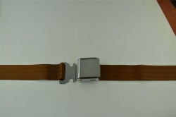 Brown 72" Chrome Lift Buckle 2 Point Seat Belt