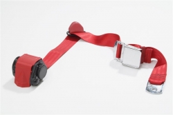 Red 3-Point Retractable Chrome Buckle